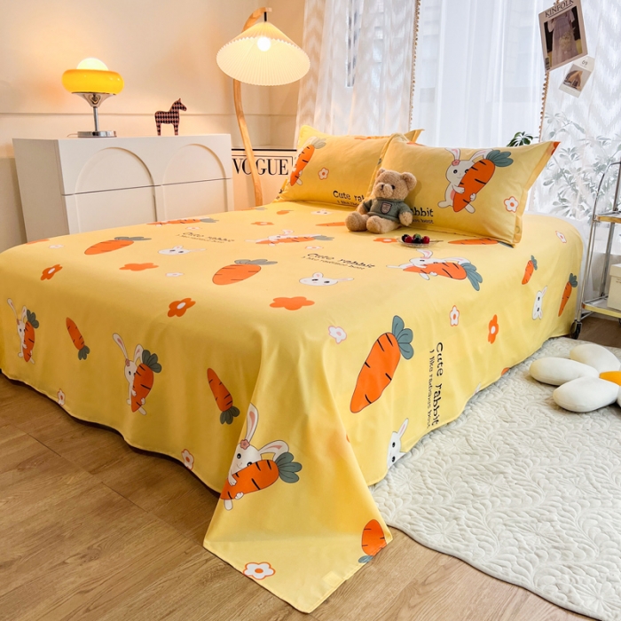 91家纺网 家纺一手货源 找家纺 维娜斯 2023新款芦荟棉单床单 花心萝卜