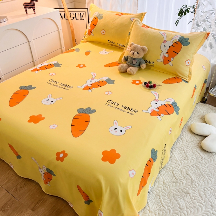 91家纺网 家纺一手货源 找家纺 维娜斯 2023新款芦荟棉单床单 花心萝卜