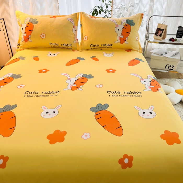 91家纺网 家纺一手货源 找家纺 维娜斯 2023新款芦荟棉单床单 花心萝卜