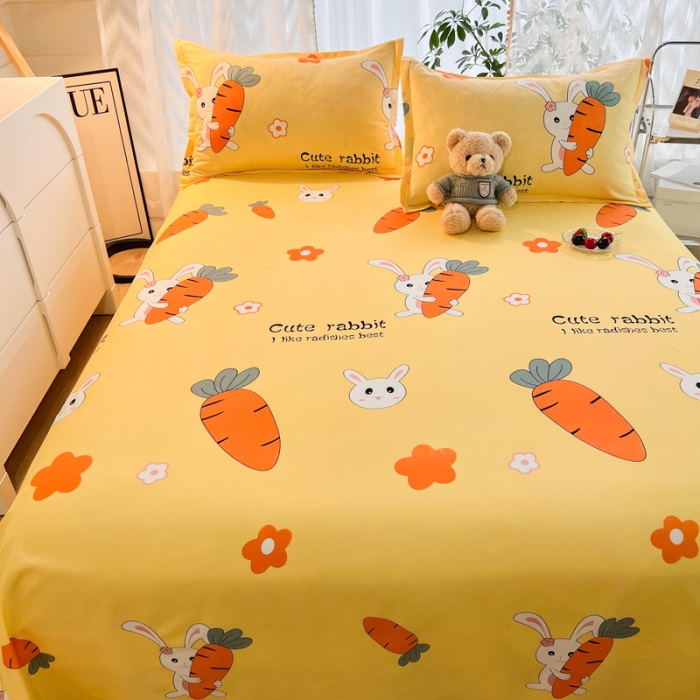 91家纺网 家纺一手货源 找家纺 维娜斯 2023新款芦荟棉单床单 花心萝卜