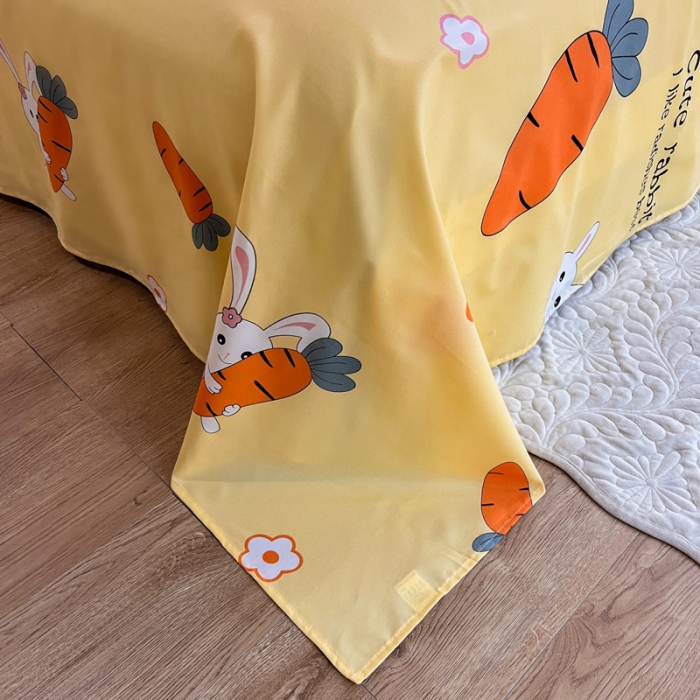 91家纺网 家纺一手货源 找家纺 维娜斯 2023新款芦荟棉单床单 花心萝卜