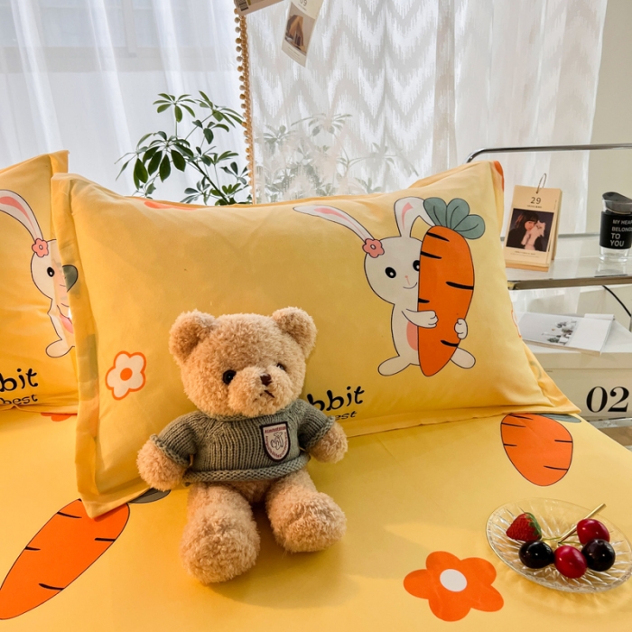 91家纺网 家纺一手货源 找家纺 维娜斯 2023新款芦荟棉单床单 花心萝卜