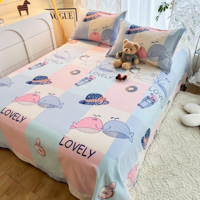 91家纺网 家纺一手货源 找家纺 维娜斯 2023新款芦荟棉单床单 海底世界