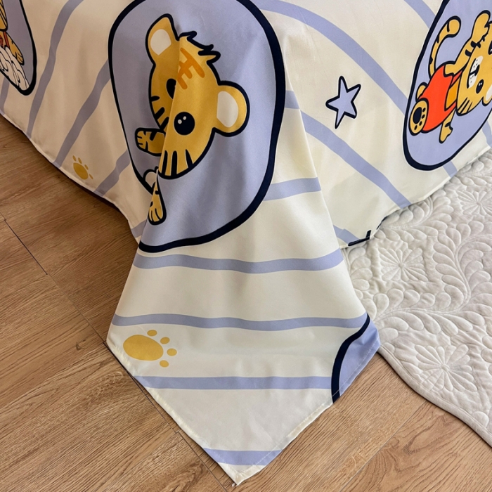 91家纺网 家纺一手货源 找家纺 维娜斯 2023新款芦荟棉单床单 呆萌虎