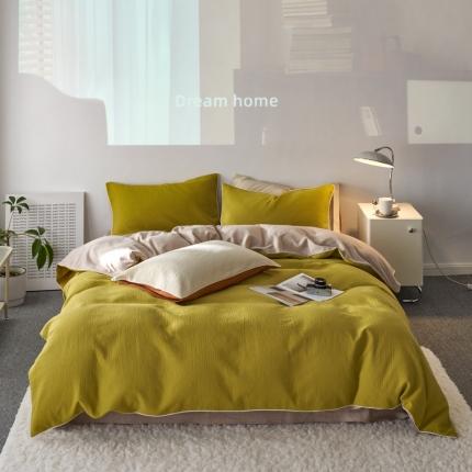 91家纺网 家纺一手货源 找家纺 （总）简家居 2023新款全棉三层纱四件套