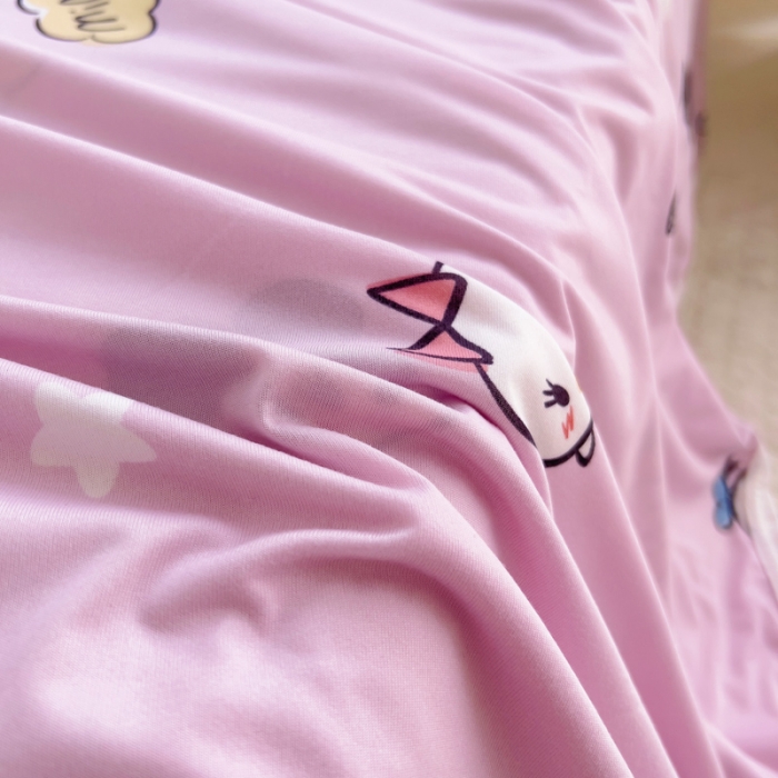 91家纺网 家纺一手货源 找家纺 潮邦2025新款A类多功能针织棉童毯 缤纷乐园-粉