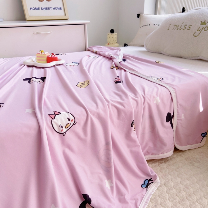 91家纺网 家纺一手货源 找家纺 潮邦2025新款A类多功能针织棉童毯 缤纷乐园-粉