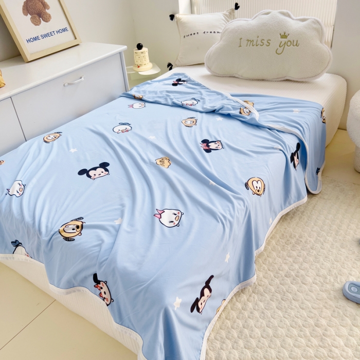 91家纺网 家纺一手货源 找家纺 潮邦2025新款A类多功能针织棉童毯 缤纷乐园-兰