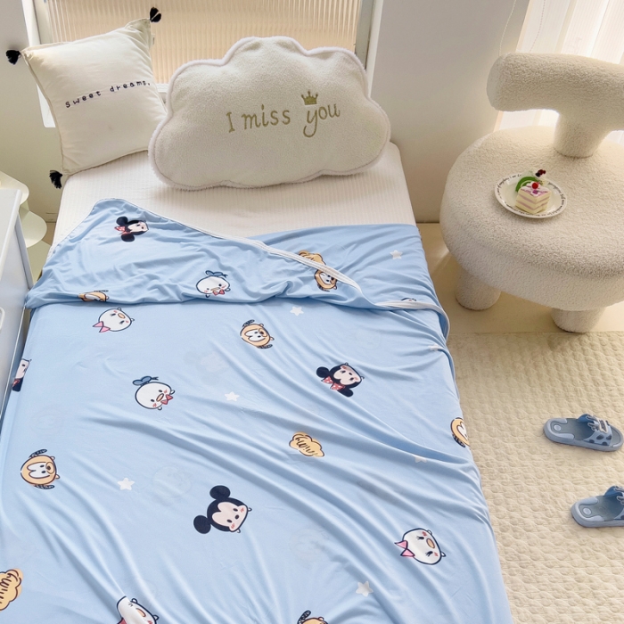 91家纺网 家纺一手货源 找家纺 潮邦2025新款A类多功能针织棉童毯 缤纷乐园-兰