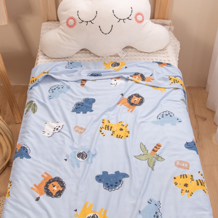 91家纺网 家纺一手货源 找家纺 潮邦2025新款A类多功能针织棉童毯 动物乐园