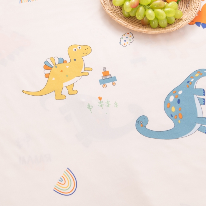 91家纺网 家纺一手货源 找家纺 潮邦2025新款A类多功能针织棉童毯 恐龙乐园