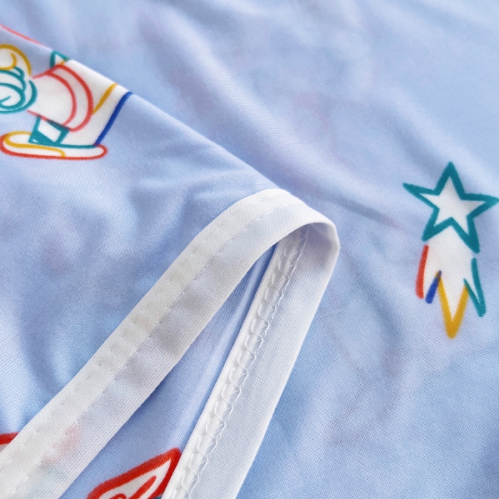 91家纺网 家纺一手货源 找家纺 潮邦2025新款A类多功能针织棉童毯 快乐星球