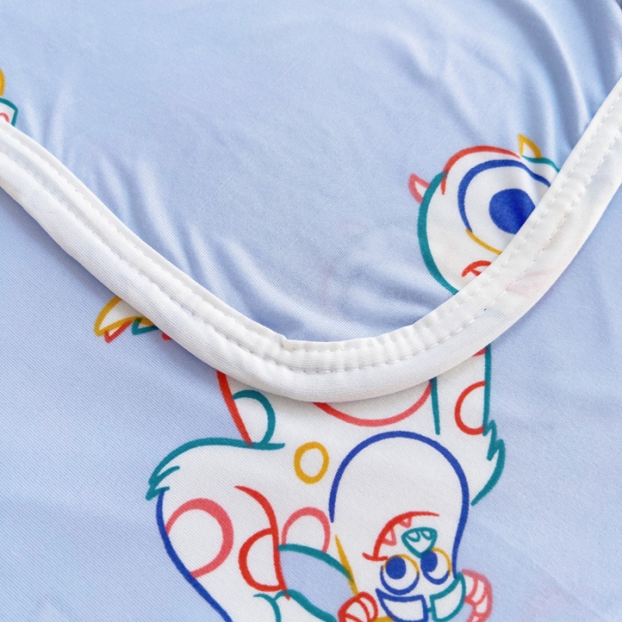 91家纺网 家纺一手货源 找家纺 潮邦2025新款A类多功能针织棉童毯 快乐星球