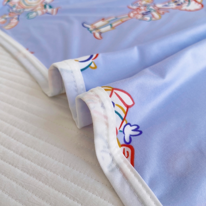 91家纺网 家纺一手货源 找家纺 潮邦2025新款A类多功能针织棉童毯 快乐星球