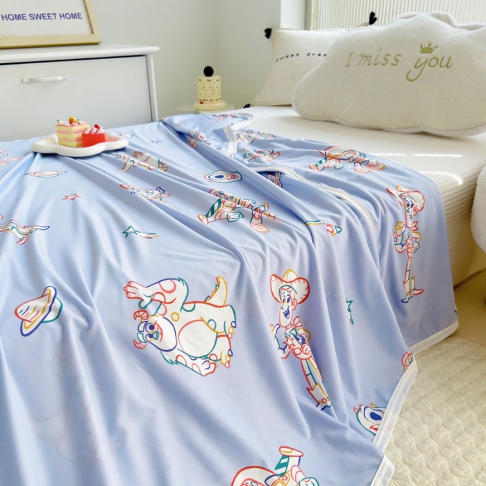 91家纺网 家纺一手货源 找家纺 潮邦2025新款A类多功能针织棉童毯 快乐星球