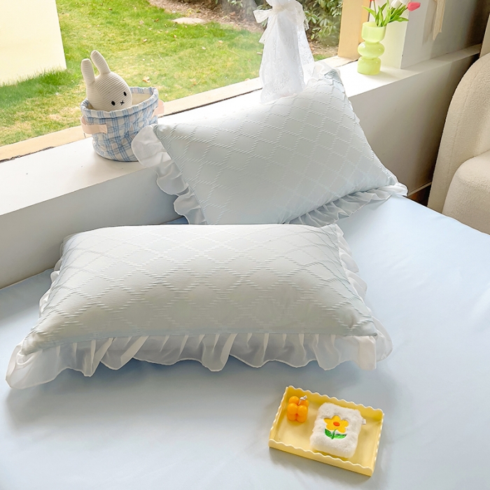 91家纺网 家纺一手货源 找家纺 沐慕 2023新款四件套芝芝系列 芝芝蓝蓝