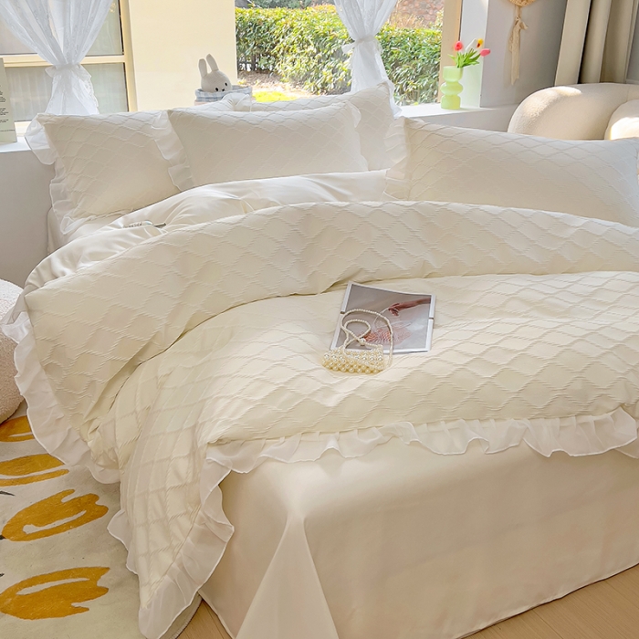 91家纺网 家纺一手货源 找家纺 沐慕 2023新款四件套芝芝系列 芝芝茉莉