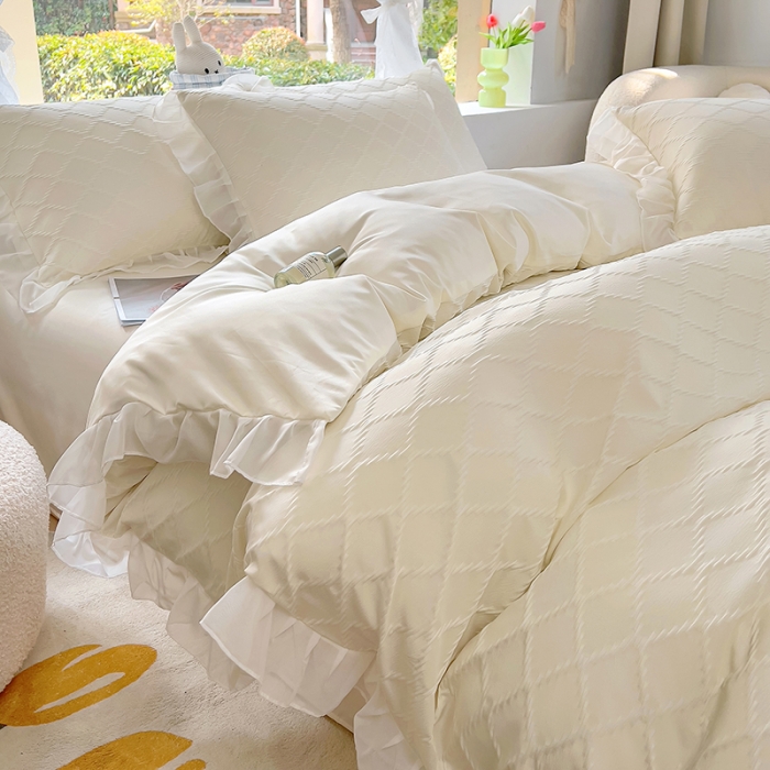 91家纺网 家纺一手货源 找家纺 沐慕 2023新款四件套芝芝系列 芝芝茉莉