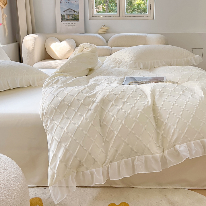 91家纺网 家纺一手货源 找家纺 沐慕 2023新款四件套芝芝系列 芝芝茉莉