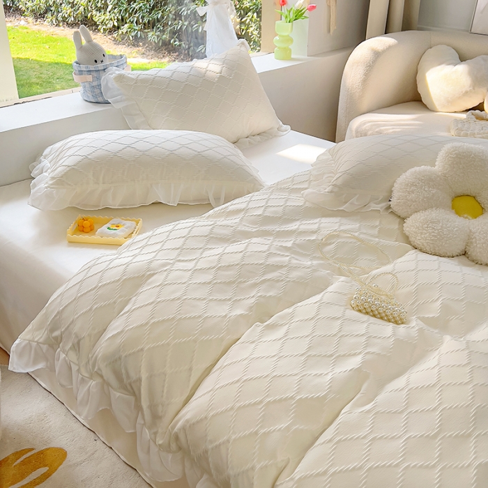 91家纺网 家纺一手货源 找家纺 沐慕 2023新款四件套芝芝系列 芝芝茉莉