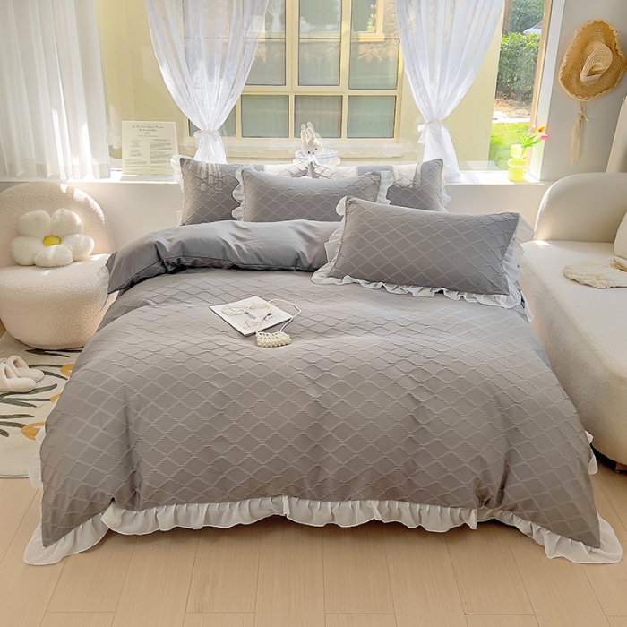 91家纺网 家纺一手货源 找家纺 沐慕 2023新款四件套芝芝系列 芝芝乌龙