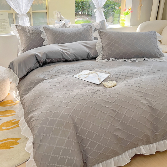 91家纺网 家纺一手货源 找家纺 沐慕 2023新款四件套芝芝系列 芝芝乌龙