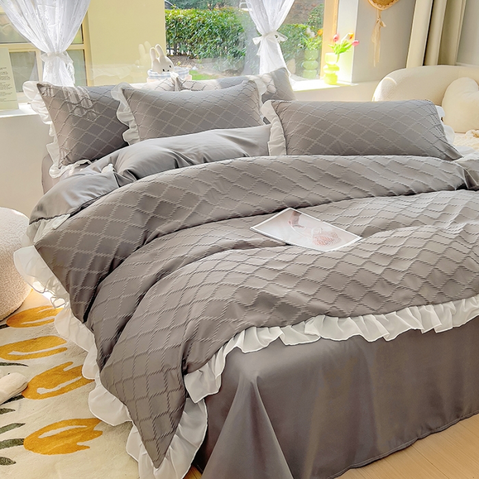 91家纺网 家纺一手货源 找家纺 沐慕 2023新款四件套芝芝系列 芝芝乌龙