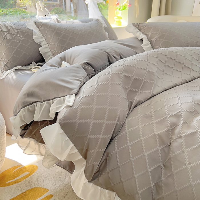 91家纺网 家纺一手货源 找家纺 沐慕 2023新款四件套芝芝系列 芝芝乌龙