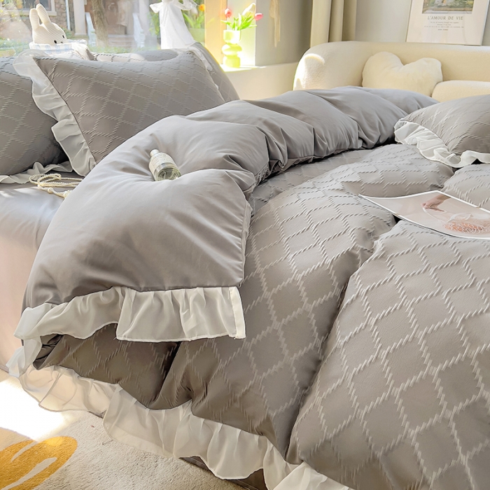 91家纺网 家纺一手货源 找家纺 沐慕 2023新款四件套芝芝系列 芝芝乌龙