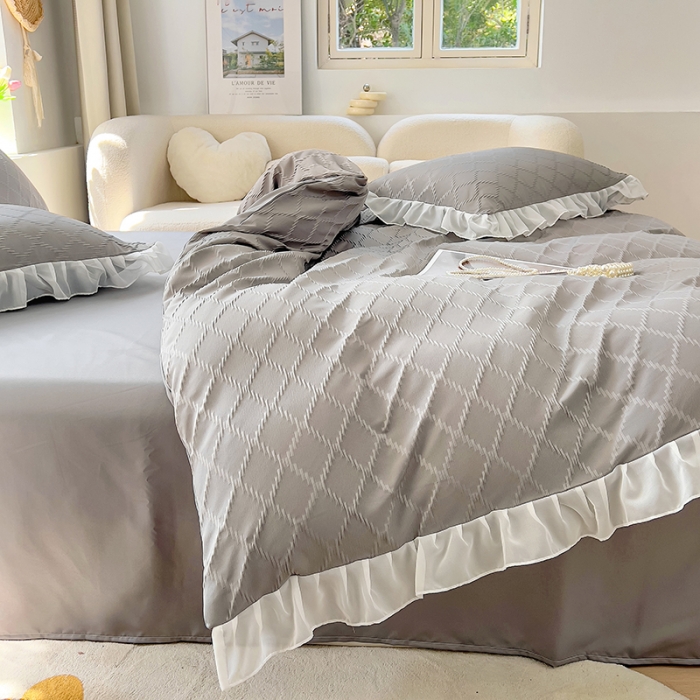 91家纺网 家纺一手货源 找家纺 沐慕 2023新款四件套芝芝系列 芝芝乌龙