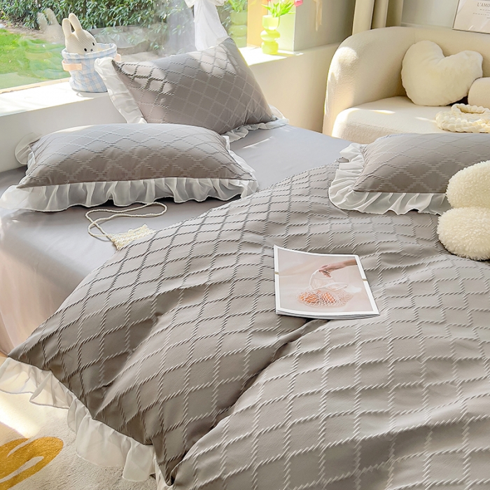 91家纺网 家纺一手货源 找家纺 沐慕 2023新款四件套芝芝系列 芝芝乌龙