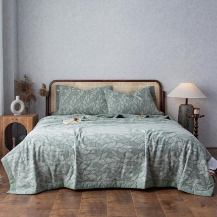 91家纺网 家纺一手货源 找家纺 （总）安莱生活 2023双层纱复古大提花系列落叶缤纷夏被及夏被四件套