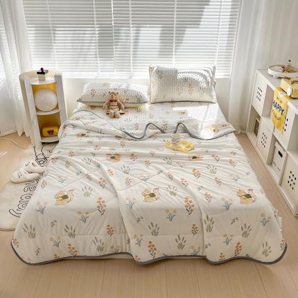 91家纺网 家纺一手货源 找家纺 （总）沐慕 2023新款小清新床笠款乳胶凉席