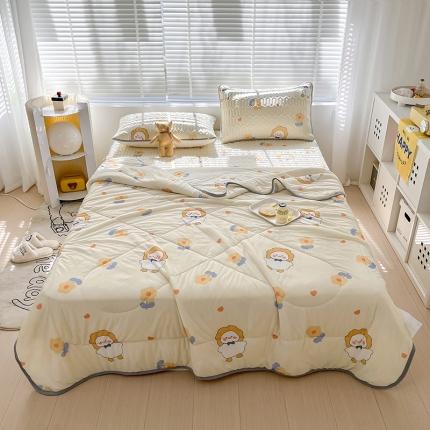 91家纺网 家纺一手货源 找家纺 （总）沐慕 2023新款小清新床笠款乳胶凉席