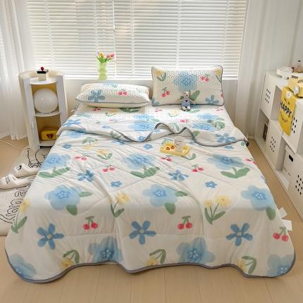 沐慕 2023新款小清新床笠款乳胶凉席 花海