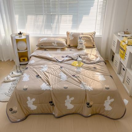 沐慕 2023新款小清新床笠款乳胶凉席 幸运兔