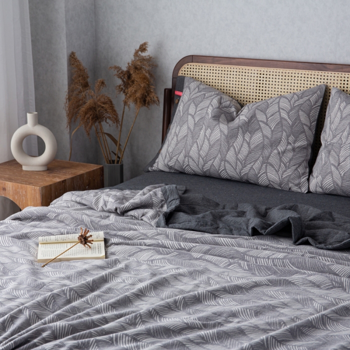 91家纺网 家纺一手货源 找家纺 （总）安莱生活 2023双层纱复古大提花系列落叶缤纷夏被及夏被四件套