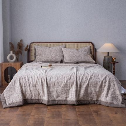 91家纺网 家纺一手货源 找家纺 （总）安莱生活 2023双层纱复古大提花系列栀子花夏被及夏被四件套