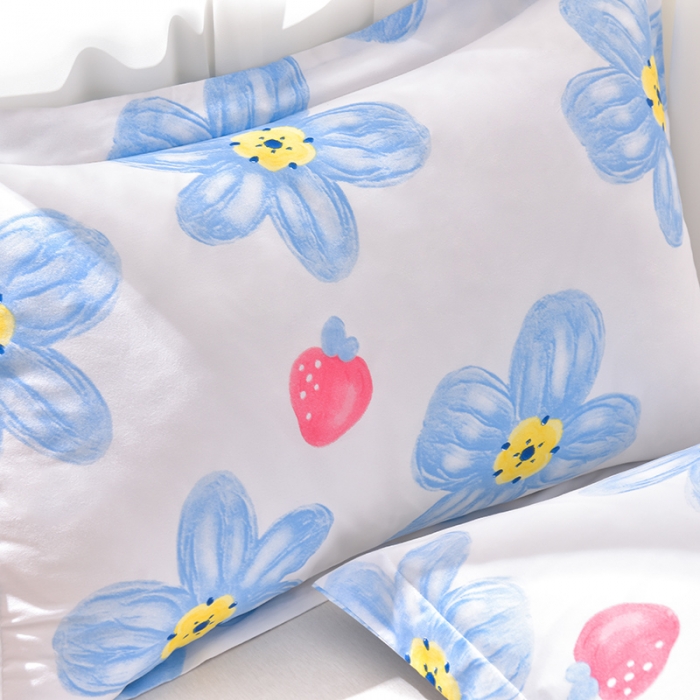 91家纺网 家纺一手货源 找家纺 圣楚家纺 2024新款亲肤水洗棉枕套 海棠