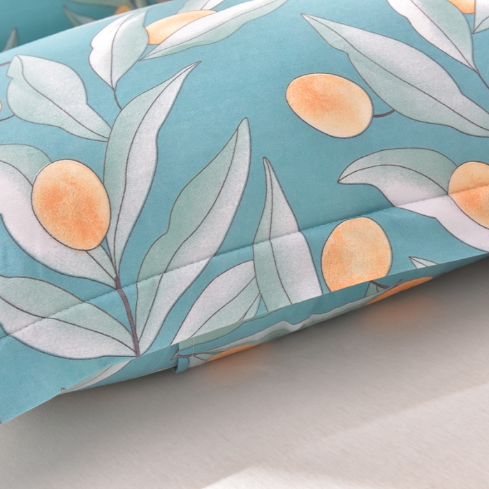 91家纺网 家纺一手货源 找家纺 圣楚家纺 2024新款亲肤水洗棉枕套 金桔