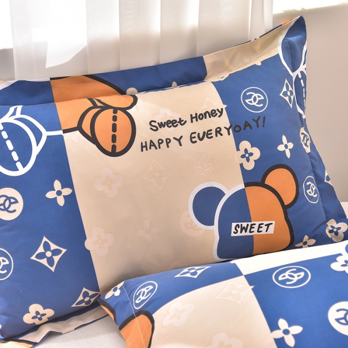 91家纺网 家纺一手货源 找家纺 圣楚家纺 2024新款亲肤水洗棉枕套 小熊