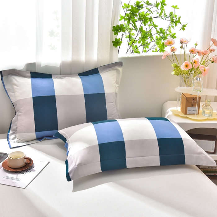 91家纺网 家纺一手货源 找家纺 圣楚家纺 2024新款亲肤水洗棉枕套 幽兰