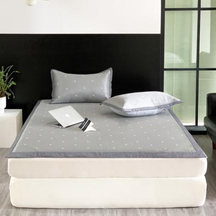 沐慕 2023新款提花冰丝席 爱心-灰