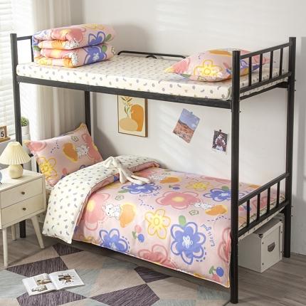 91家纺网 家纺一手货源 找家纺 曼璐家纺 2025芦荟棉学生寝室架子床套件宿舍1.5彩色世界