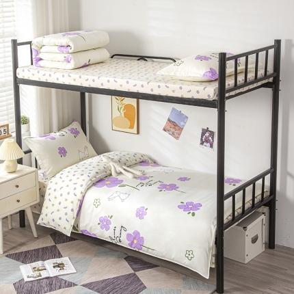 91家纺网 家纺一手货源 找家纺 曼璐家纺 2025芦荟棉学生寝室架子床套件宿舍1.5萌萌哒-紫