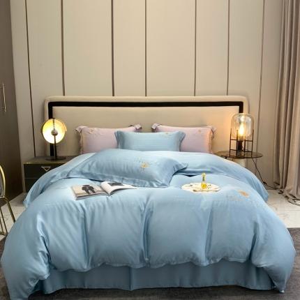 91家纺网 家纺一手货源 找家纺 顾家家居2023新款100支银线兰精天丝四件套 天雪兰