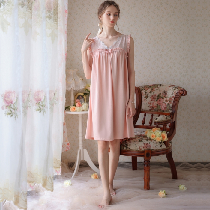 91家纺网 家纺一手货源 找家纺 洛兰沙 2023新款389无袖睡裙