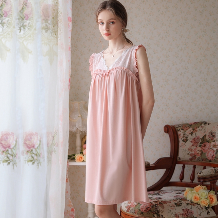 91家纺网 家纺一手货源 找家纺 洛兰沙 2023新款389无袖睡裙