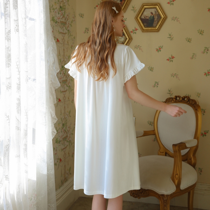 91家纺网 家纺一手货源 找家纺 洛兰沙 2023新款395短袖凌睡裙