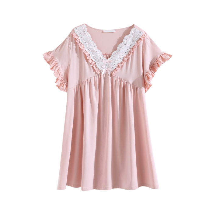 91家纺网 家纺一手货源 找家纺 洛兰沙 2023新款402V粉睡裙